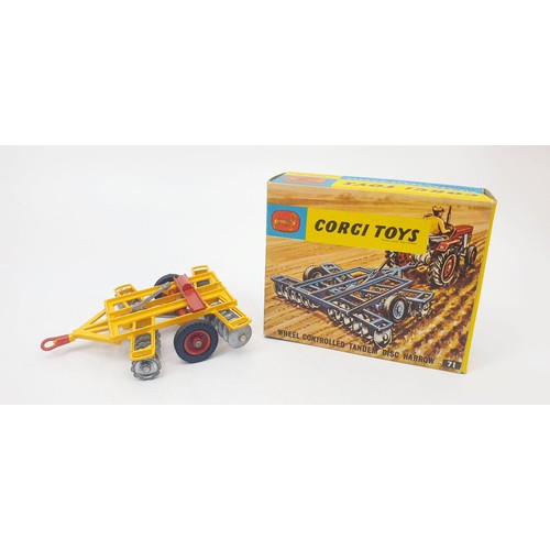 331 - A vintage boxed Corgi Wheel Controlled Tandem Disc Harrow, 71. UK shipping £14. We combine shipping.