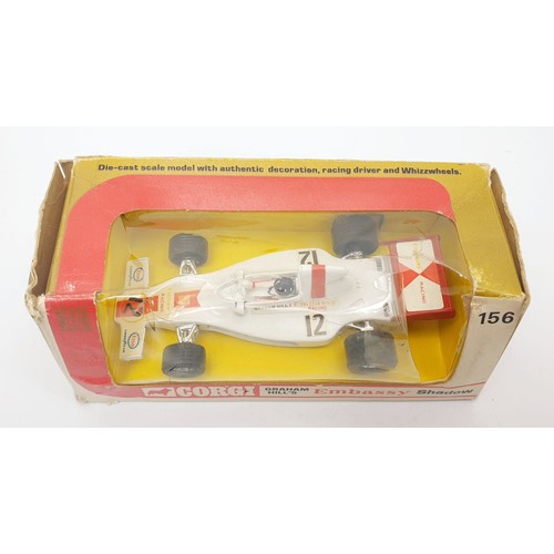 336 - A vintage boxed Corgi Graham Hill's Embassy Shadow, 156. UK shipping £14. We combine shipping.