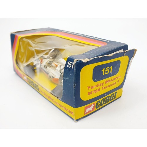 337 - A vintage boxed Corgi Yardley McLaren M19A Formula 1 Car, 151. UK shipping £14. We combine shipping.