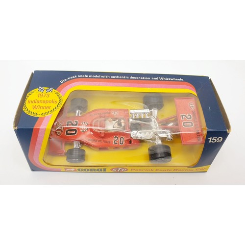 338 - A vintage boxed Corgi Patrick Eagle Indianapolis Racing Car, 159. UK shipping £14. We combine shippi... 