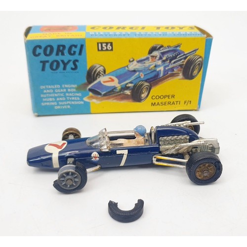 345 - A vintage boxed Corgi Cooper Maserati F/1, 156. UK shipping £14. We combine shipping.