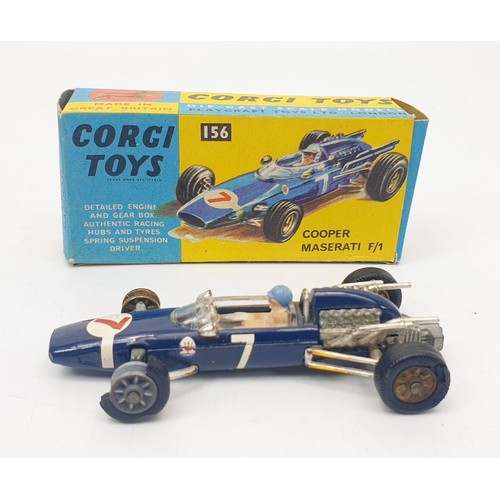 345 - A vintage boxed Corgi Cooper Maserati F/1, 156. UK shipping £14. We combine shipping.