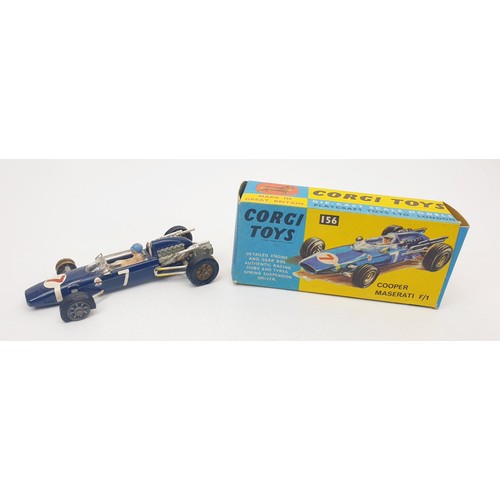 345 - A vintage boxed Corgi Cooper Maserati F/1, 156. UK shipping £14. We combine shipping.