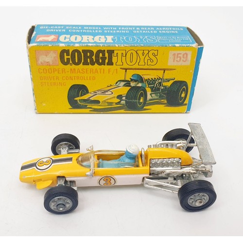 348 - A vintage boxed Corgi Cooper Maserati F/1 Driver Controlled Steering, 159. UK shipping £14. We combi... 