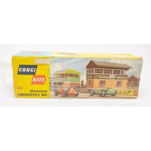 350 - A vintage boxed Corgi Kit Silverstone Timekeeper's Box, 605. UK shipping £14. We combine shipping.