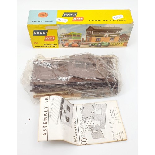 350 - A vintage boxed Corgi Kit Silverstone Timekeeper's Box, 605. UK shipping £14. We combine shipping.