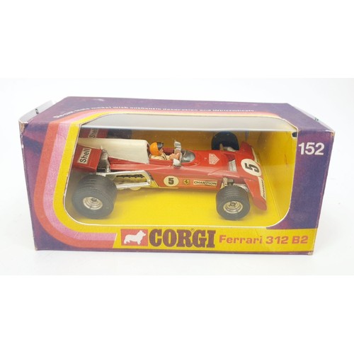 354 - A vintage Corgi Ferrari 312 B2 Formula 1 in reproduction box, 152. UK shipping £14. We combine shipp... 