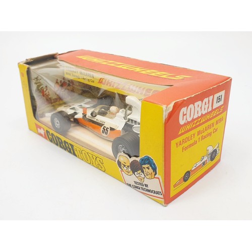 352 - A vintage boxed Corgi Whizzwheels Yardley McLaren M19A Formula 1 Racing Car, 151. UK shipping £14. W... 