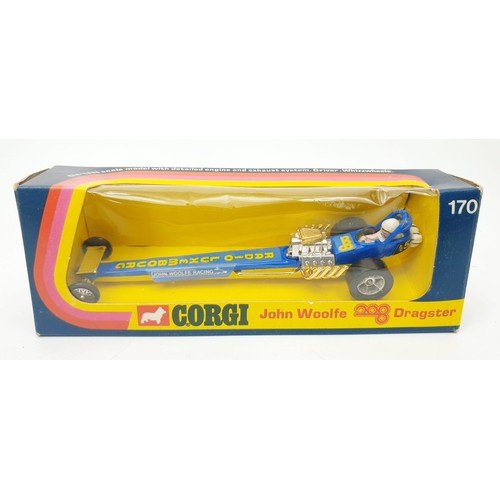 359 - A vintage boxed Corgi John Woolfe Dragster, 170. UK shipping £14. We combine shipping.