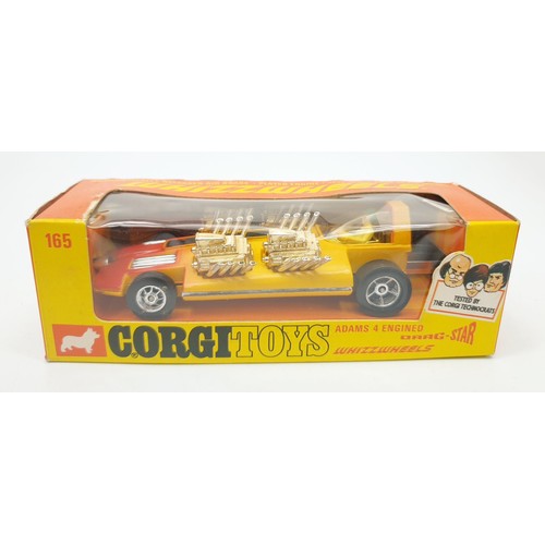 369 - A vintage boxed Corgi Whizzwheels Adams Four Engine Drag-Star, 165. UK shipping £14. We combine ship... 