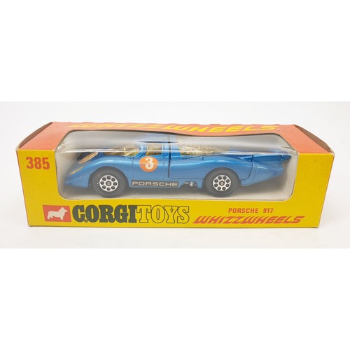 370 - A vintage boxed Corgi Whizzwheels Porsche 917, 385. UK shipping £14. We combine shipping.