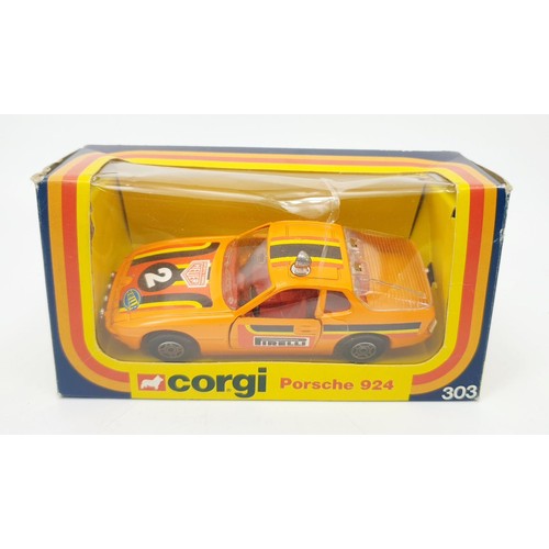 371 - A vintage boxed Corgi Porsche 924, 303. UK shipping £14. We combine shipping.