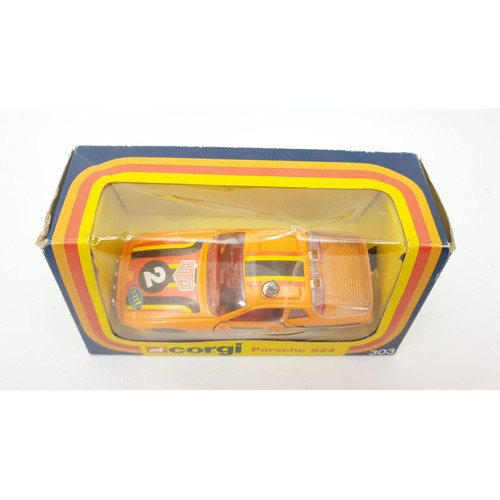 371 - A vintage boxed Corgi Porsche 924, 303. UK shipping £14. We combine shipping.