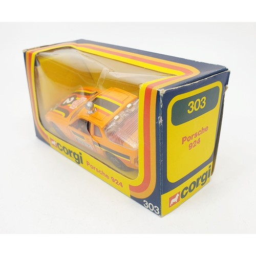 371 - A vintage boxed Corgi Porsche 924, 303. UK shipping £14. We combine shipping.