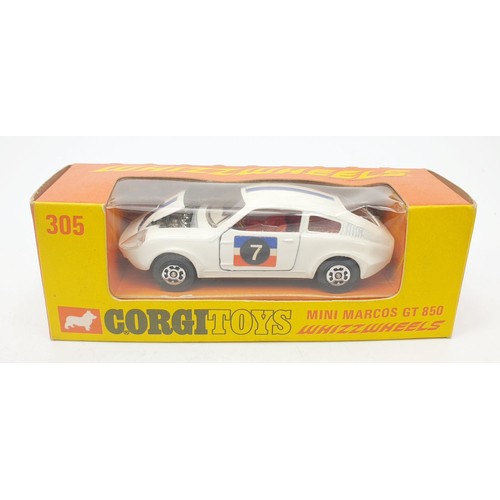 374 - A vintage boxed Corgi Whizzwheels Mini Marcos GT 850, 305. UK shipping £14. We combine shipping.