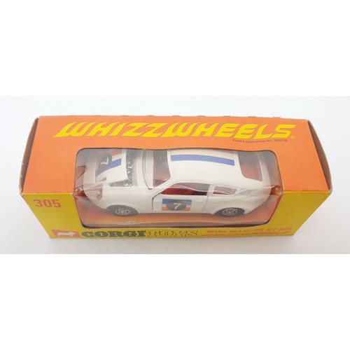 374 - A vintage boxed Corgi Whizzwheels Mini Marcos GT 850, 305. UK shipping £14. We combine shipping.