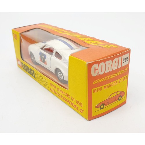 374 - A vintage boxed Corgi Whizzwheels Mini Marcos GT 850, 305. UK shipping £14. We combine shipping.