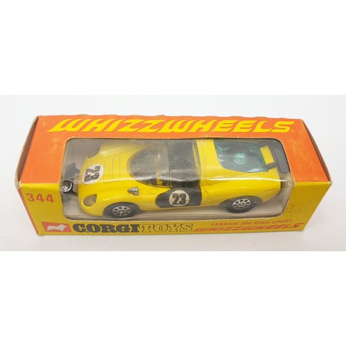 375 - A vintage boxed Corgi Whizzwheels Ferrari 206 Dino Sport, 344. UK shipping £14. We combine shipping.