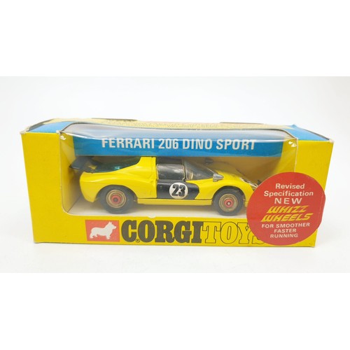 380 - A vintage boxed Corgi Ferrari 206 Dino Sport, 344. UK shipping £14. We combine shipping.