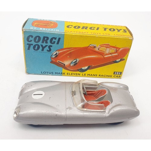 384 - A vintage boxed Corgi Lotus Mark Eleven Le Mans Racing Car, 151. UK shipping £14. We combine shippin... 