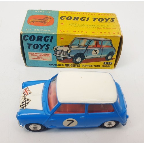 386 - A vintage boxed Corgi Morris Mini Cooper Competition Model, 227. UK shipping £14. We combine shippin... 