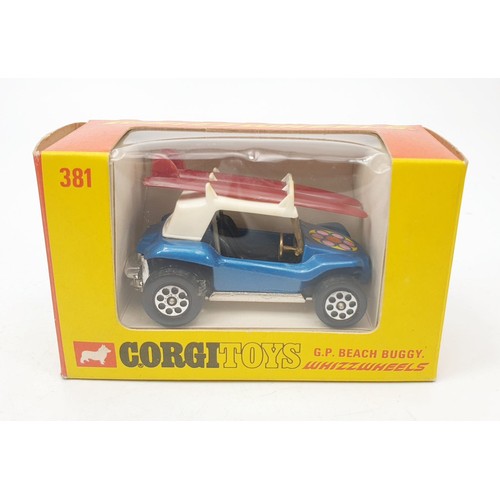 389 - A vintage boxed Corgi Whizzwheels G.P. Beach Buggy, 381. UK shipping £14. We combine shipping.