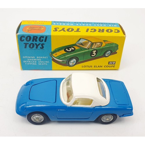 392 - A vintage boxed Corgi Lotus Elan Coupe, 319. UK shipping £14. We combine shipping.