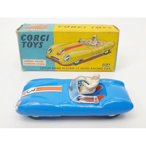 393 - A vintage boxed Corgi Lotus Mark Eleven Le Mans Racing Car, 151A. UK shipping £14. We combine shippi... 