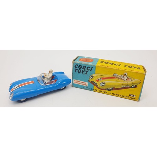 393 - A vintage boxed Corgi Lotus Mark Eleven Le Mans Racing Car, 151A. UK shipping £14. We combine shippi... 