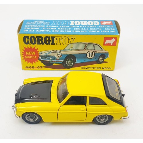 394 - A vintage boxed Corgi MGB GT Competition Model, 345. UK shipping £14. We combine shipping.