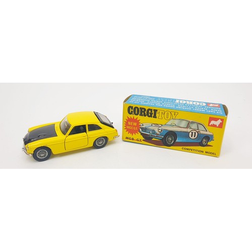 394 - A vintage boxed Corgi MGB GT Competition Model, 345. UK shipping £14. We combine shipping.