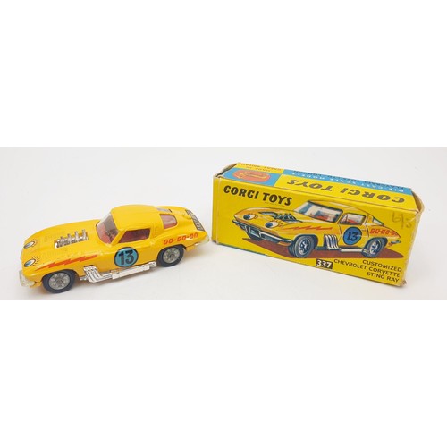 399 - A vintage boxed Corgi Custom Chevrolet Corvette Stingray, 337. UK shipping £14. We combine shipping.