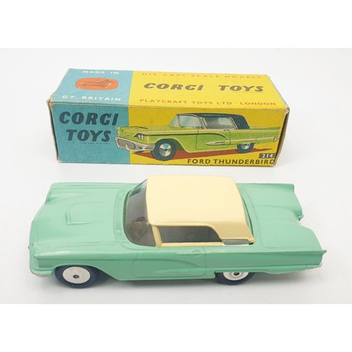 405 - A vintage boxed Corgi Ford Thunderbird, 214. UK shipping £14. We combine shipping.