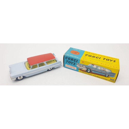 406 - A vintage boxed Corgi Plymouth Sports Suburban Station Wagon, 445. UK shipping £14. We combine shipp... 