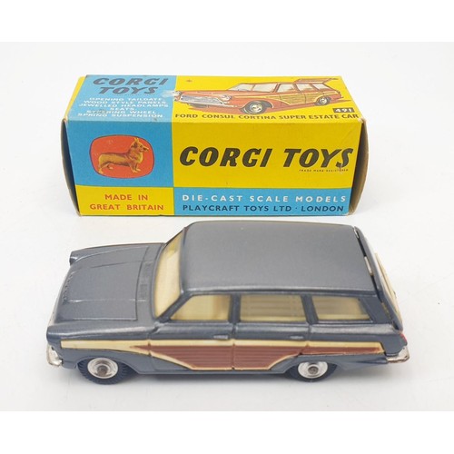 407 - A vintage boxed Corgi Ford Consul Cortina Super Estate Car, 491. UK shipping £14. We combine shippin... 