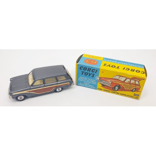 407 - A vintage boxed Corgi Ford Consul Cortina Super Estate Car, 491. UK shipping £14. We combine shippin... 