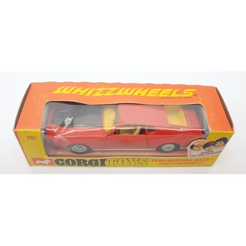 410 - A vintage boxed Corgi Ford Mustang Mach 1, 391. UK shipping £14. We combine shipping.