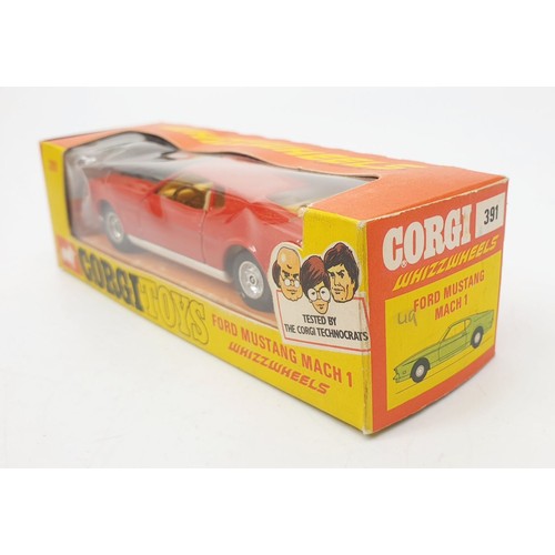 410 - A vintage boxed Corgi Ford Mustang Mach 1, 391. UK shipping £14. We combine shipping.