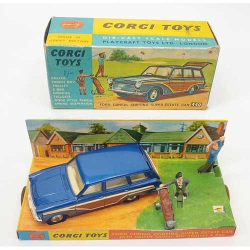 411 - A vintage boxed Corgi Ford Consul Cortina Super Estate Car, 440. UK shipping £14. We combine shippin... 