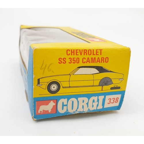 417 - A vintage boxed Corgi Chevrolet SS350 Camero, 338. UK shipping £14. We combine shipping.