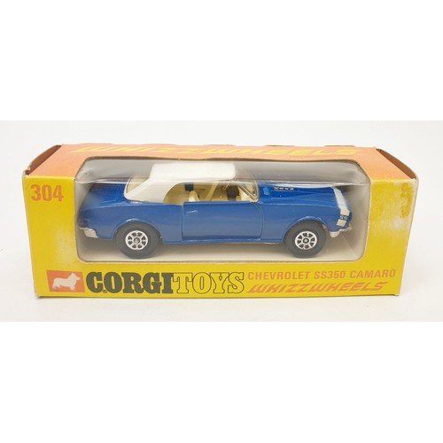 418 - A vintage boxed Corgi Whizzwheels Chevrolet SS350 Camero, 304. UK shipping £14. We combine shipping.