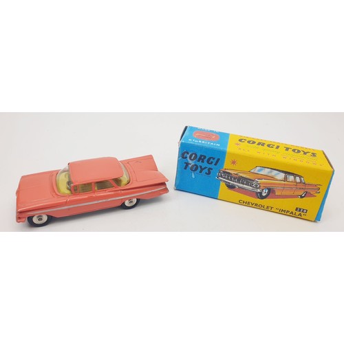 419 - A vintage Corgi Chevrolet Impala, 220 with reproduction box. UK shipping £14. We combine shipping.