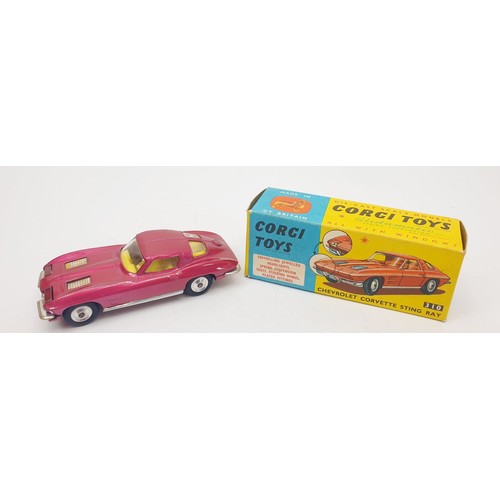 420 - A vintage boxed Corgi Chevrolet Corvette Stingray, 310. UK shipping £14. We combine shipping.