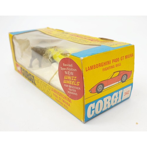 432 - A vintage boxed Corgi Lamborghini P 400 GT Miura Fighting Bull, 342. UK shipping £14. We combine shi... 