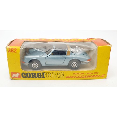 435 - A vintage boxed Corgi Whizzwheels Porsche Targa 911S, 382. UK shipping £14. We combine shipping.