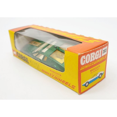 438 - A vintage boxed Corgi Mangusta De Tomaso, 203. UK shipping £14. We combine shipping.