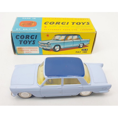 445 - A vintage boxed Corgi Fiat 1800, 217. UK shipping £14. We combine shipping.