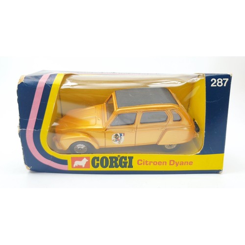 452 - A vintage boxed Corgi Citroen Dyane, 287. UK shipping £14. We combine shipping.