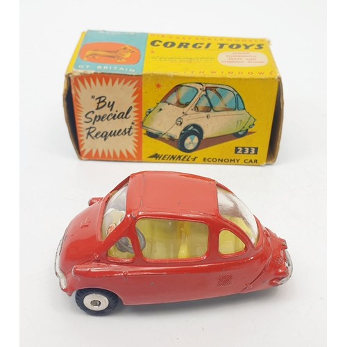 463 - A vintage boxed Corgi Heinkel-1 Economy Car, 233. UK shipping £14. We combine shipping.