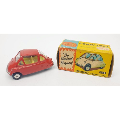 463 - A vintage boxed Corgi Heinkel-1 Economy Car, 233. UK shipping £14. We combine shipping.